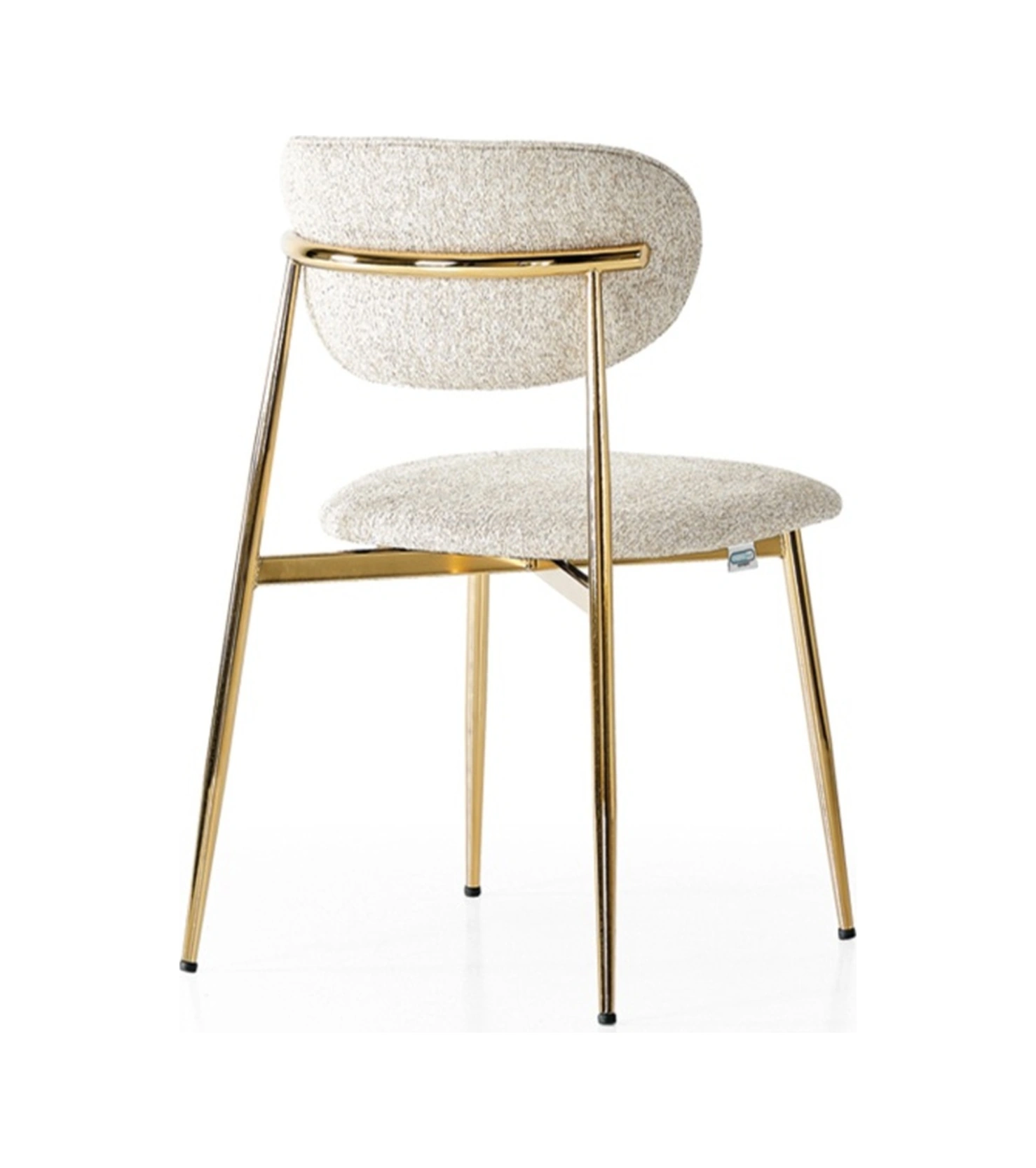 Dengema Laila S80 Sandalye Krem Kumaş, Gold Metal Ayak Krem - Gold Ayak