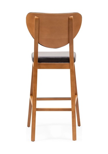 Olivya Ahşap Bar Sandalyesi Gri