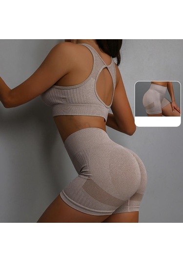 Kadın Yoga Seti Şeftali Yüksek Bel Kalça Kaldırıcı Spor Seti Toparlayıcı Darbeye Dayanıklı Hızlı Kuruyan Koşu Pantolonu Fitness Yoga Kıyafetleri Haki Yeşil