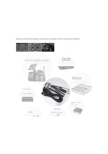 Anahtarlı Metal Dinamik Kablolu Mikrofon, Ev Sahne Karaoke Kablolu Mikrofon