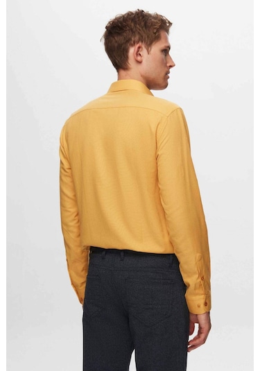 D's Damat Erkek Gömlek Slim Fit Hardal Renk 6EF02ORT00288 Hardal
