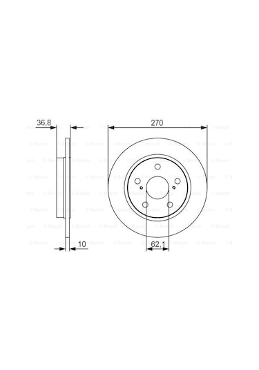 Toyota Corolla Uyumlu 1.3 2008-2019 Bosch Arka Disk 2 Adet