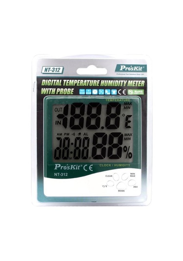 Proskit Pk-040 Nt-312 Problu Sıcaklık Nem Ölçer -10/+50 Derece