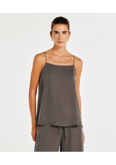 Yargıcı Askılı Tunik Boy Bluz 25ykbl6028p 059 Gri