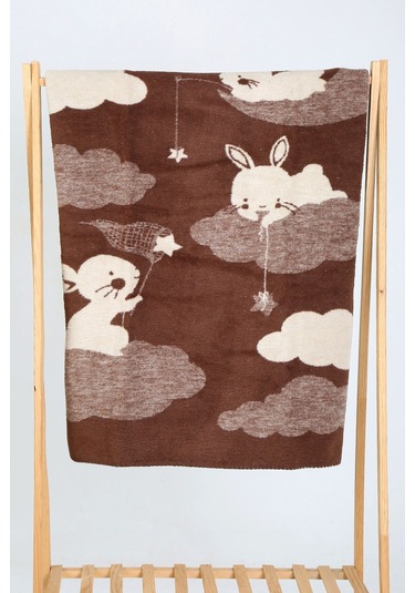 Yumuşak Bebek Çocuk Battaniyesi Mevsimlik 90x100 Cm Kahverengi