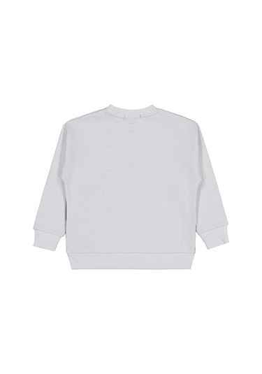 Batman Baskılı 6-9 Yaş Sweatshirt - Gri Açık Gri
