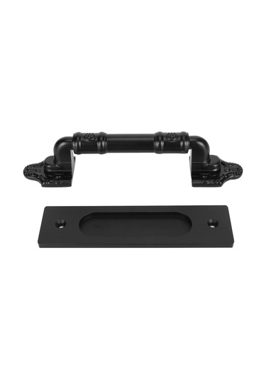 Sürgülü Ahır Kapısı Kolu Çift Taraflı Siyah Ahır Kapısı Çekme Kolu Garaj Kapısı İçin