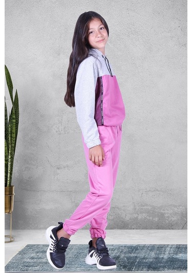 Fyk Kids Snow Fashıon Baskılı Kız Eşofman Takımı Pembe