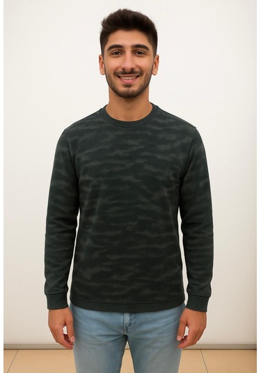 Axxel Erkek Yeşil Sweatshirt-w1083 Yeşil 2 İplik Şardonsuz
