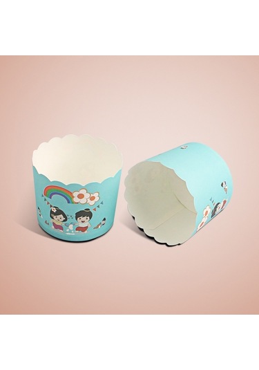 24pcs / Paket Yuvarlak Laminasyon Kek Bardağı Çikolata Kekleri Çikolata Kek Astarı Pişirme Fincanı, Boyut: 7 X 6 X 5.5cm, Rastgele Renk Dağıtım Diğer