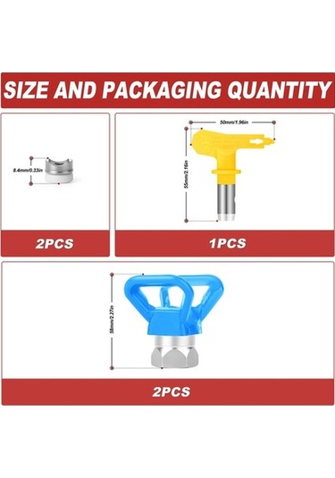 Ulzyvf Uçları Tersinir Sprey Seti, Nozulu Havasız Boya Adet Fa
