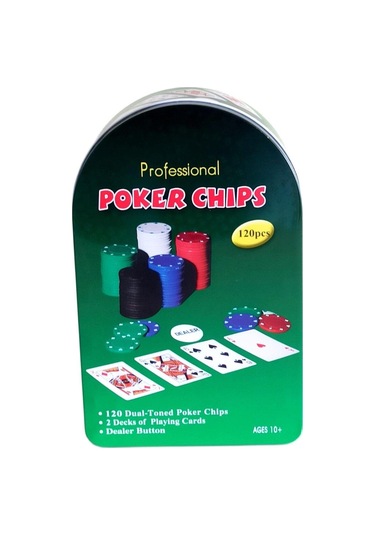 120 Chip Texas Hold'em Profesyonel Poker Set