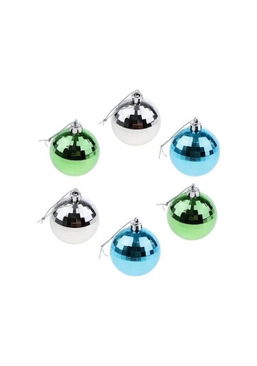 Lijinxu 6 Adet Set Noel Ayna Topları Süsler Noel Ağacı Asılı