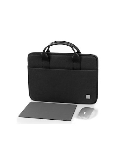 Wiwu Genius Combo Serisi 3in1 14 İnç Laptop Çantası & Kablosuz Mouse & Mouse Pad Set Siyah