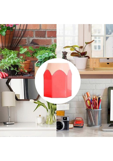 Ganzhoushop Kırmızı Kalem Tutucu Bardak, Masaüstü Kalem Saklama Rafı