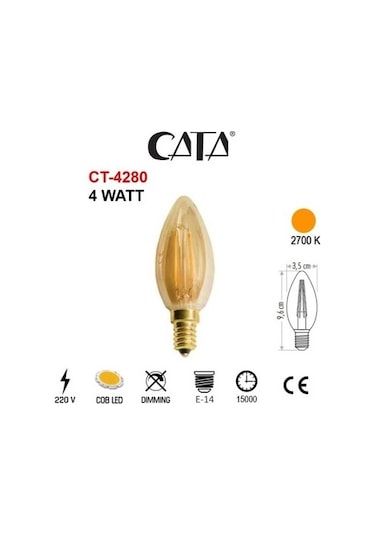 Cata 10 Adet Ct-4280 Rustik Ampul (4W)