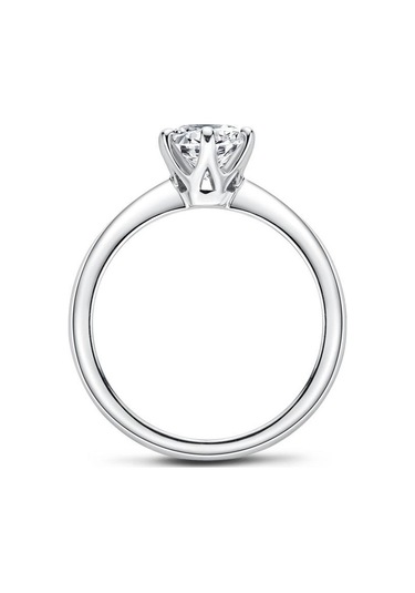 Yeşil Bague Ringen 1.0 Karat D Renk Mozanit Alyans Kadınlar Için En Kaliteli 18 K Beyaz Altın Renk 925 Ayar Gümüş Takı