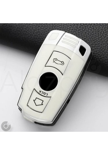 Bmw E60 E61 E70 E81 E87 E90 E91 E92 X1 X5 X3 1 3 5 6 Z4 M3 M5 Tpu Anahtar Kılıfı Beyaz Gümüş