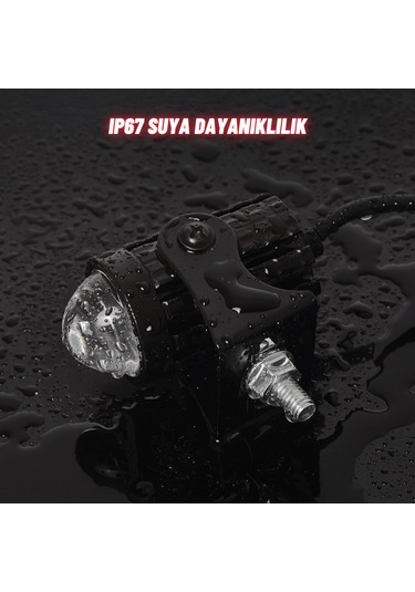 Motosiklet Scooter Mini Sis Farı Set Delici Işık Beyaz Sarı Metal