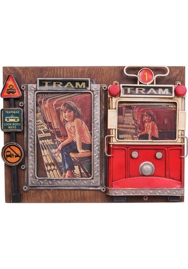 Himarry Dekoratif Metal Çerçeve Tramvay Dekorlu Vintage Hediyelik
