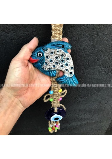 Balık Nazar Boncuk Seramik Bahçe Balkon Kapı Duvar Süs Sarkaç (387071413)