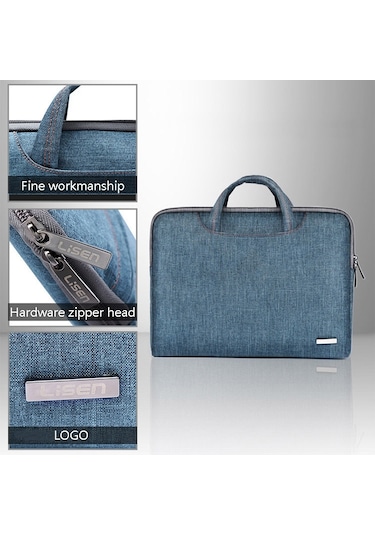 Lisen LS-116 Dizüstü Bigisayar İçin Astarlı Laptop Çantası Siyah 13.3 inch