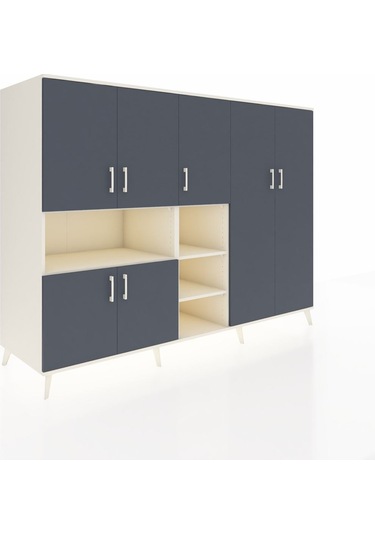 Kronos Dolap 13 Raflı 7 Kapaklı 220x59x163 Aytaşı-antrasit/aytaşı Aytaşı-antrasit/aytaşı