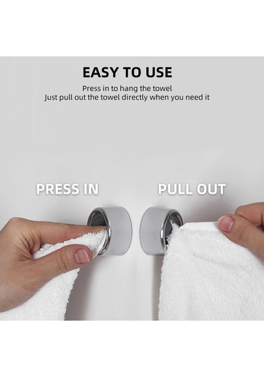 Leezsing Adet Havlu Askısı Yuvarlak Havlu Kancası Kendinden Yapışkanlı Kolay Kurulum Kullanımı Kolay Abs Malzeme Havlu Askısı Banyo Mutfak İçin Gümüş