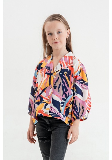 Kız Çocuk Empirme Gömlek 3088 Lacivert