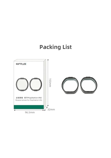 Hıfylux Ps-qf32 Playstation Vr2 İçin 1 Çift Miyopi Lens, Plastik Çerçeve Reçine Lens Asferik Lens - -2.0 Diyoptri