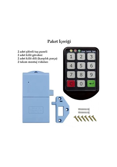 Powermaster Pm-26724 Tuş Şifreli Siyah Çekmece Dolap Kilidi 2'li Paket