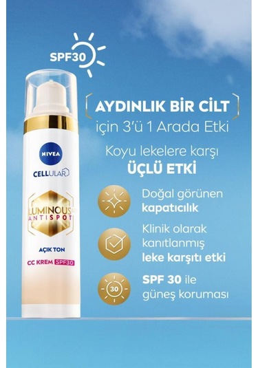 Nıvea Lumınous Leke Karşıtı Cc Krem Açık Ton 40 Ml