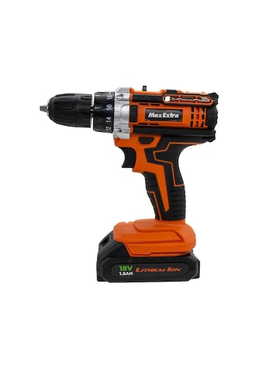 Max Extra MX1815 18V 1.5 Ah 10 MM Mandren Çift Akülü Matkap Vidalama