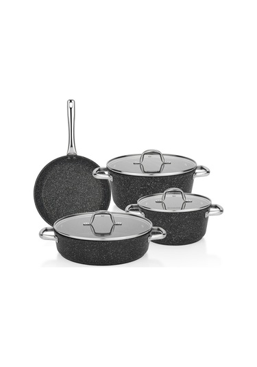 Schafer Dark Millard Y.y.tencere Seti - İnd-7 Parça-siyah