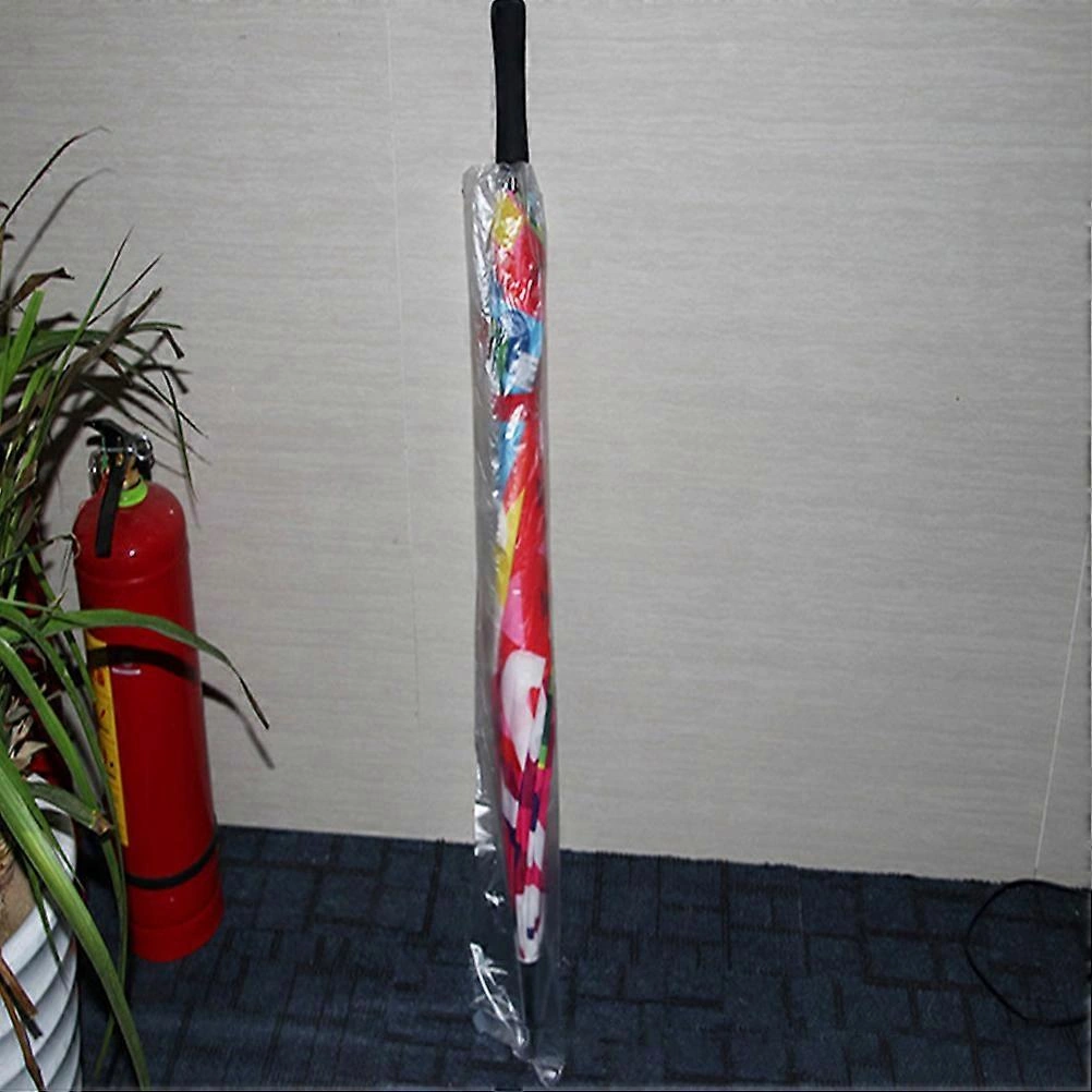 200 Adet Tek Kullanımlık Şemsiye Çantası Şeffaf Şemsiye Tutucular Açık Hava Şemsiye Saklama Kapları Çok Renkli