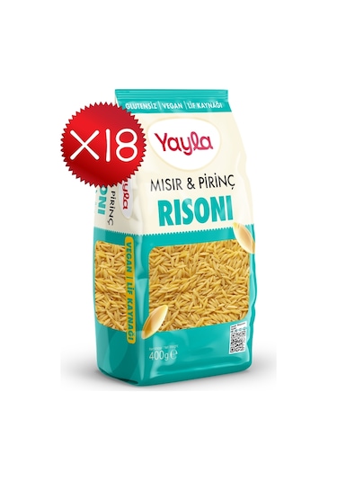 Yayla Mısır Ve Pirinç Risoni Makarna 400 G X18