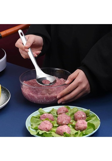 Ximistore9 3'lü Çelik Nopal Soyma Kaşığı - Çok Amaçlı Mutfak Aleti, Köfte Yapıcı, Mexico Kaktüs Soyucu Gümüş