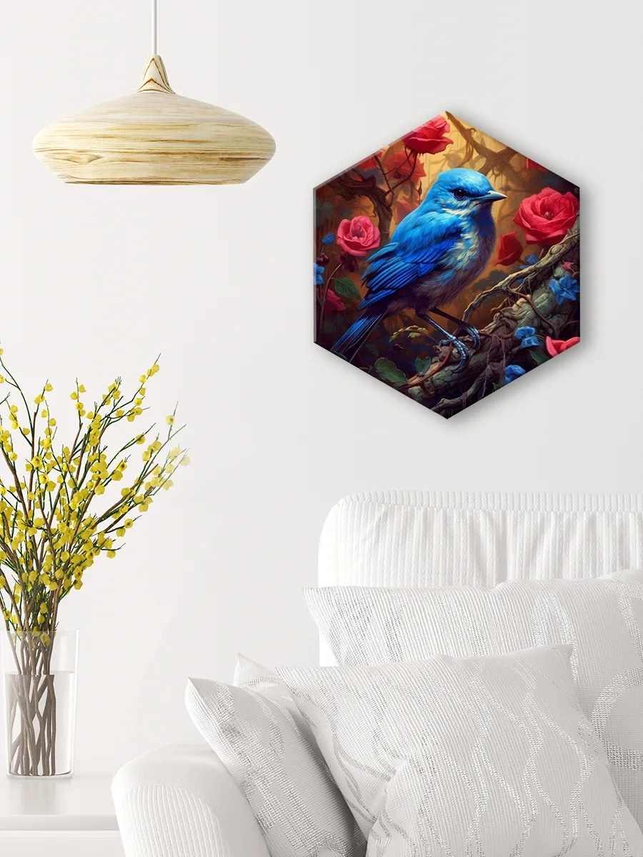 Fluid Hexagon Peyzajler Üzerinde Numaralı Boya Seti - Mavi Kuş 277703254