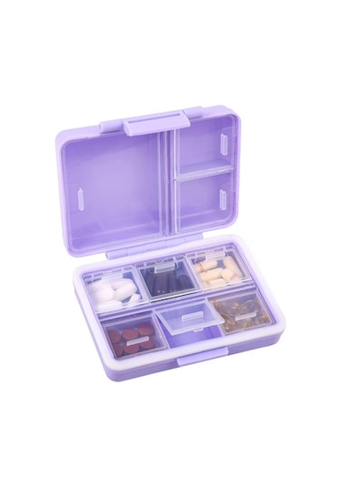 Likeable 9-ızgara Hap Kutusu,taşınabilir Hap Kutusu,büyük Kapasiteli Bölmeler,seyahat Hap Kabı,ilaç Dağıtıcı,hap Çantası,vitaminler, Balık Yağları Veya Takviyeler Için Hap Kutusu Mor 1 1