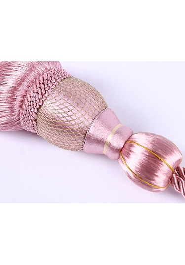 Tenfowee Zarif Gümüş Ağızlı Perde Topu, 2 Adet Set, 71cm Uzunlukta Polyester İpi, Ev Ofis Penceresi Dekoratif Perde Kemer Kilidi