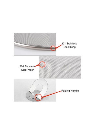 Tava Sıçrama Koruması, Paslanmaz Çelik Sıçrama Koruması, Ocakta Güvenli Kullanım İçin Katlanabilir Düğme, Yapışmaz Kolay Temizlenebilir 3'lü Set 25