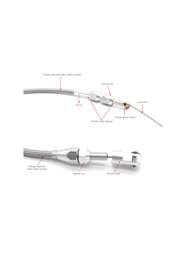 Monyee Ls1 4.8-6.0 Motor Gaz Kablosu - 36" Paslanmaz Çelik Örgülü Halka, Uzatılmış Kullanim Süresi, Kolay Kurulum