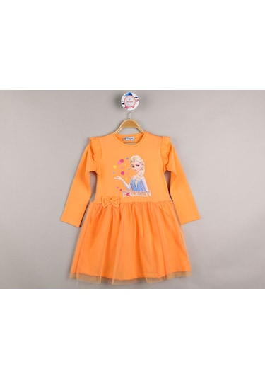 Kız Çocuk Tüllü Elbise 00305 Açık Portakal