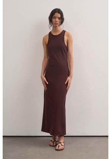 Mathilda Store Kadın Basic Elbise Acı Kahverengi