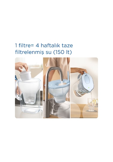 BRITA Style XL 3x Maxtra Pro All-In-1 Filtreli Su Arıtma Sürahisi  - Gri 3,6 lt