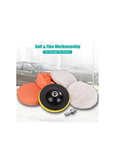 Lemestar 6 Parça 4 Inç Araba Cilalı Sünger Ve Yün Cila Ped Seti,çok Renkli