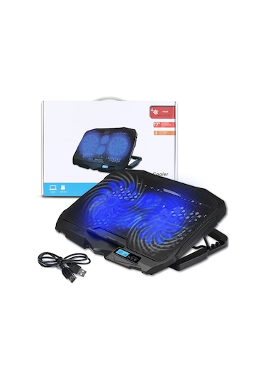 S18 Yükseklik Ayarlı 4 LED Fanlı Ayarlanabilir Laptop Soğutucu Notebook Bilgisayar Standı