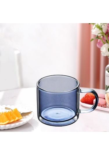 Suntek Magideal 250 Ml Cam Bardak Şampanya İçme Bardağı Yuvarlak Mavi