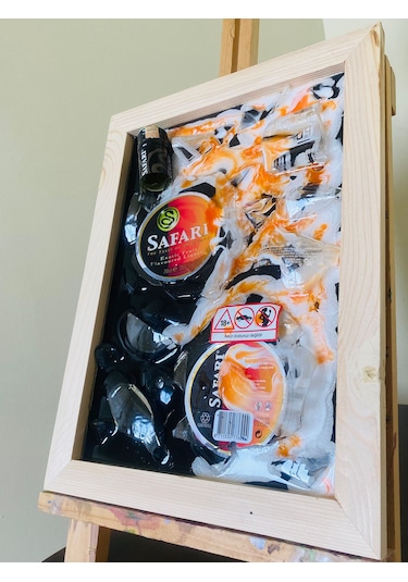Epoksi Tablo Safari Kırık Şişe Sanatı