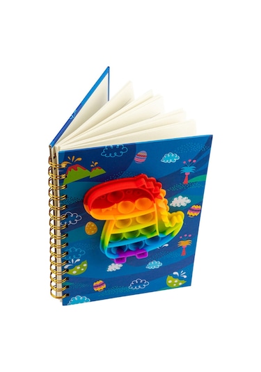 Popit Sert Kapak Defter Kedi Patisi Desenli Silgi Hediyeli Yeşil
